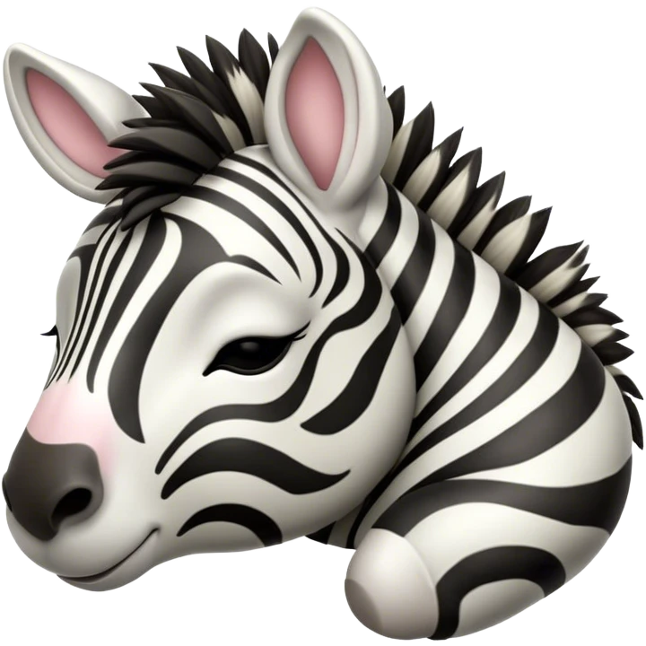 Meme-Worthy Cute Sleeping Zebra Portrait Emoji, Head resting peacefully with a contented smile, showcasing a lean, graceful build and a luxuriously soft striped Fur, eyes shut in a serene, restful nap, Simplified yet hilariously adorable features, highly detailed, glowing with a soft, drowsy light, high shine, relaxed and utterly lovable, stylized with an air of playful laziness, bright and heartwarming, soft glowing outline, capturing the essence of a comically sleepy zebra, so meme-worthy it feels like it could instantly become the next viral sensation of adorable slumber! emoji