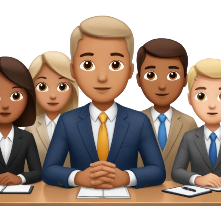 a man in a meeting with other emoji