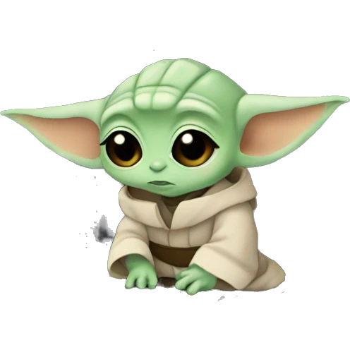 A cute Baby Yoda from Star Wars with a laptop emoji