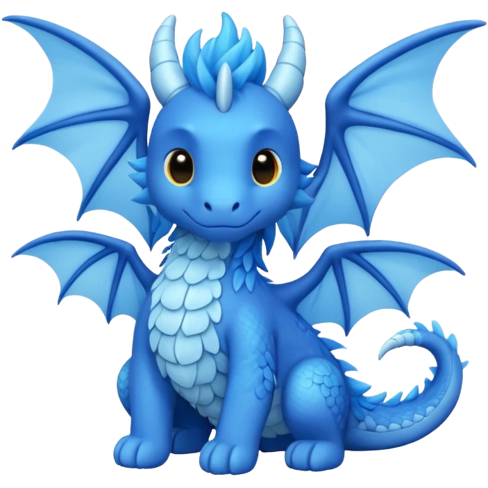 Sky dragon colour in blue and looks cute , have wings , follow the JELLYCAT emoji