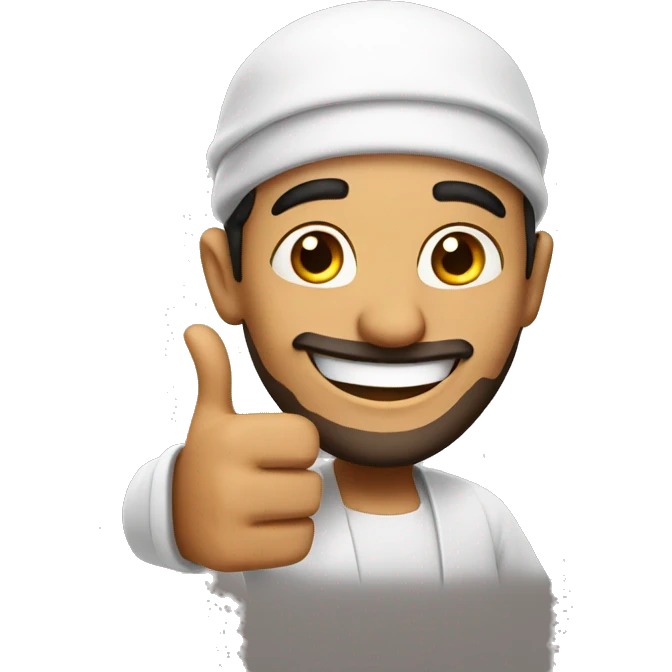 Smiling Arabic man showing thumbs up  emoji