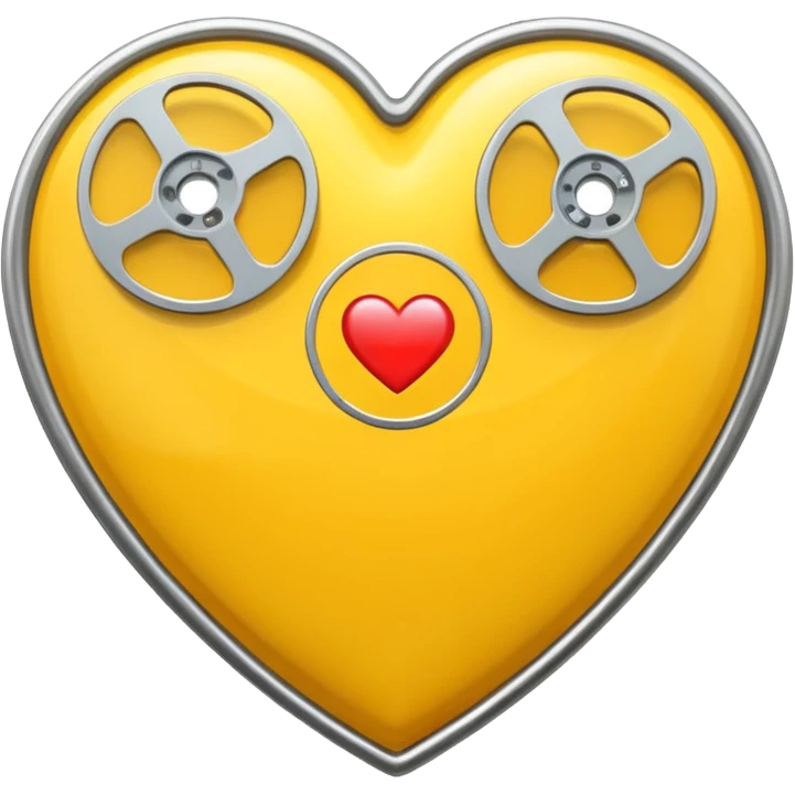 yellow heart with a film reel emoji