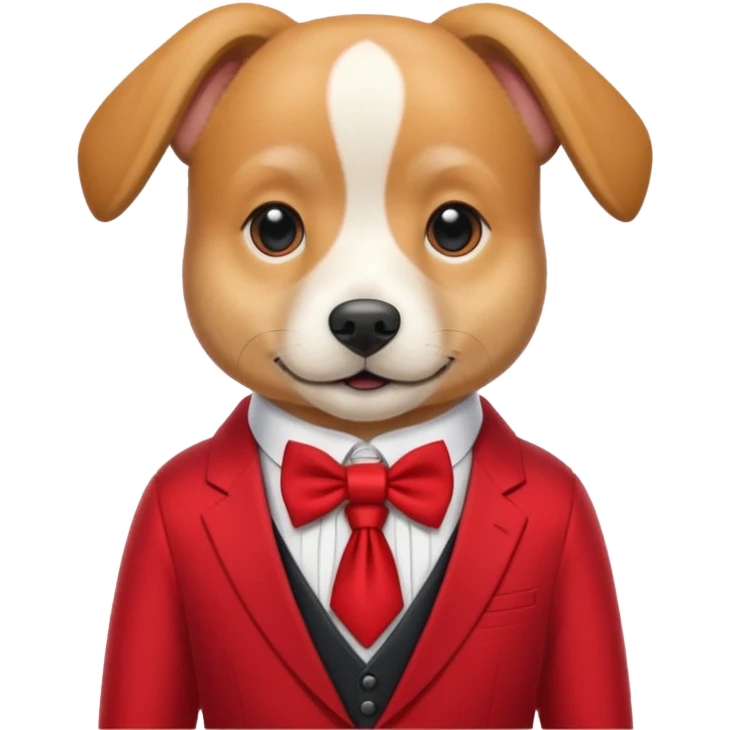 german Dog with NeckBow in red suit. emoji