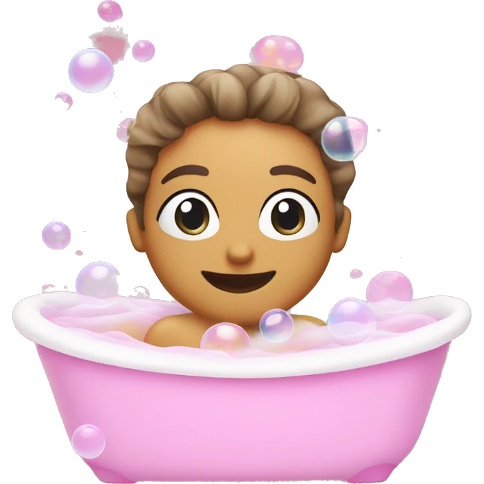 Bubble bath with pink bubbles emoji