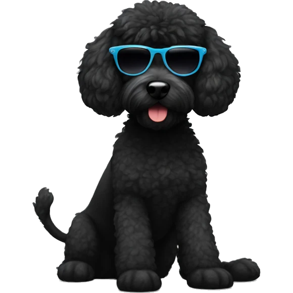 black caniche with sunglasses  emoji