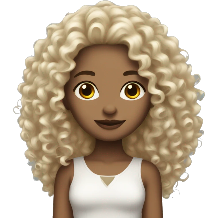 curly hair white skin emoji