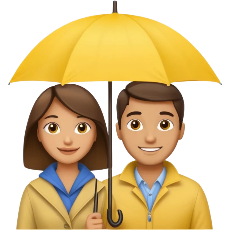 Couple under yellow umbrella emoji