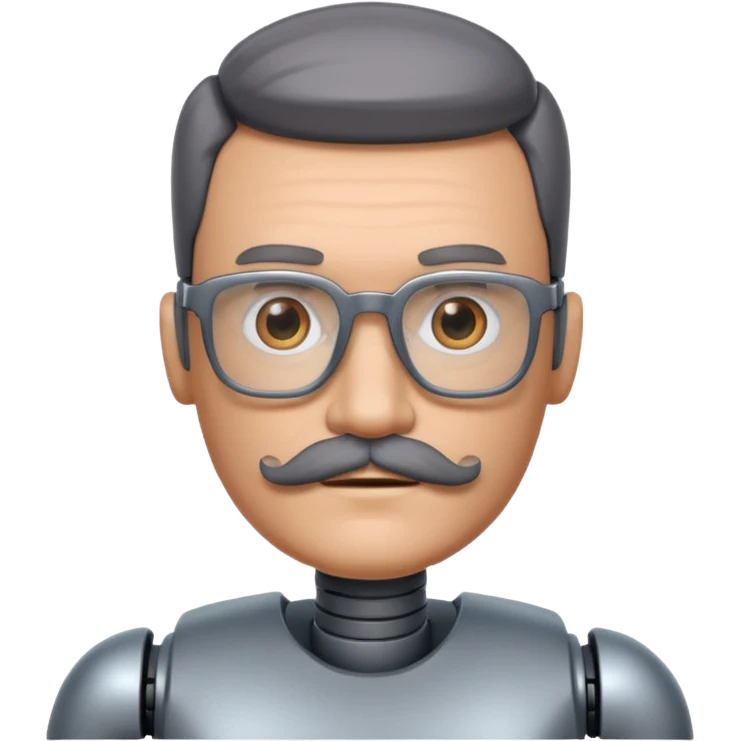 robotic man with glasses mustache  emoji