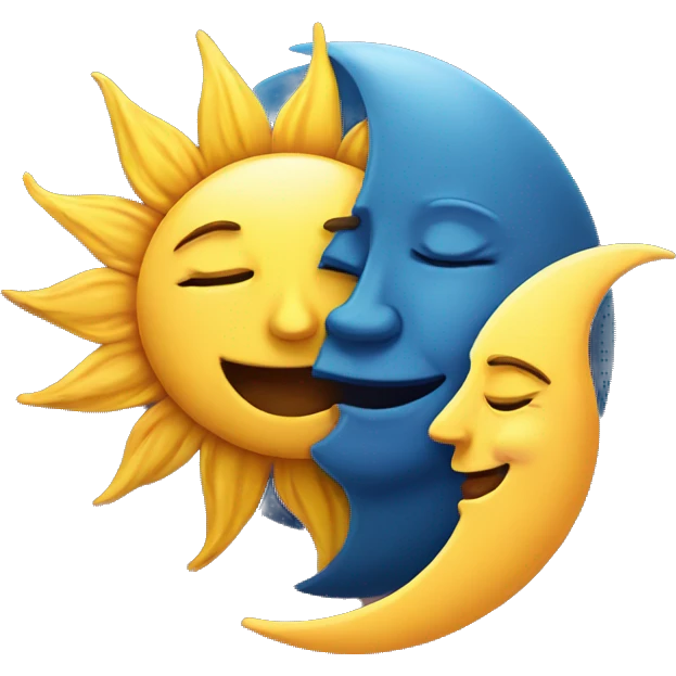 sun kissing the moon emoji