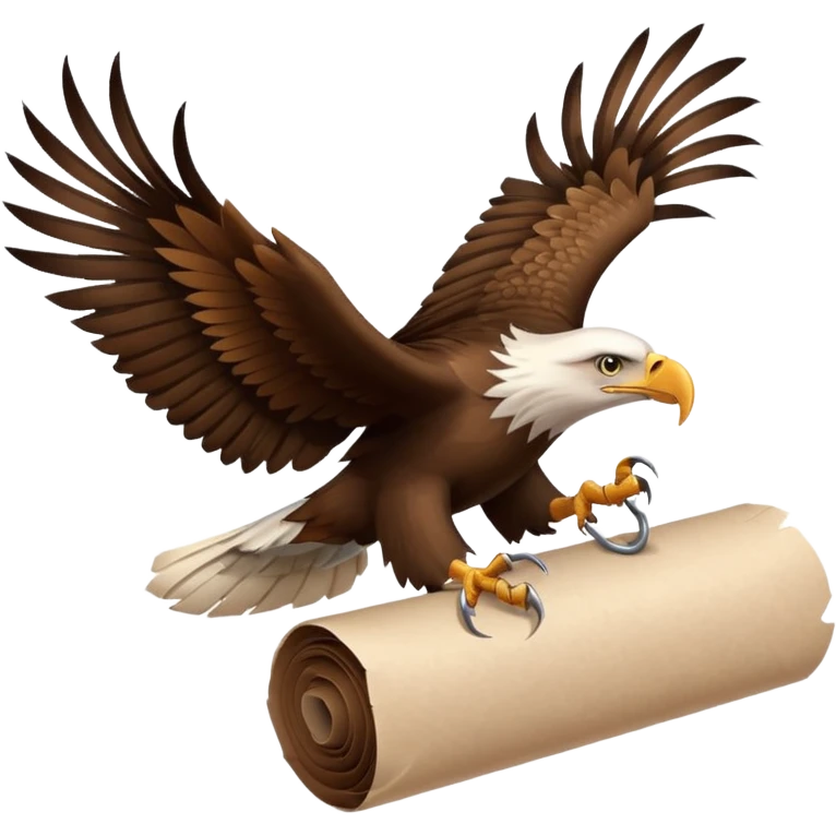 Eagle drag a roll of paper emoji