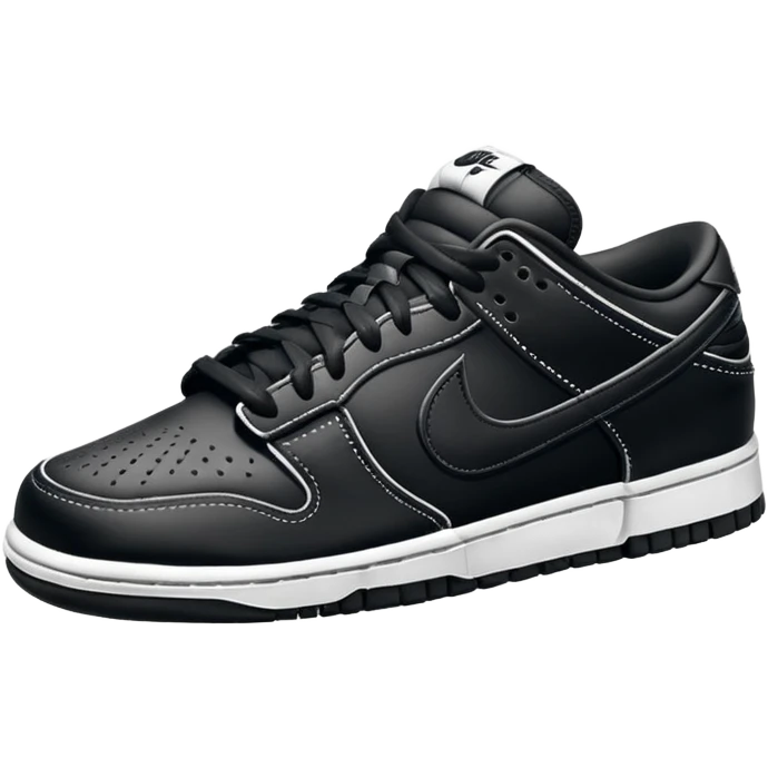 I want you to draw a black Nike Dunk Low with the Nike logo facing right

 emoji