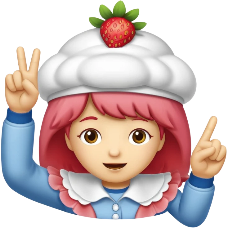 Strawberry shortcake flipping you off emoji