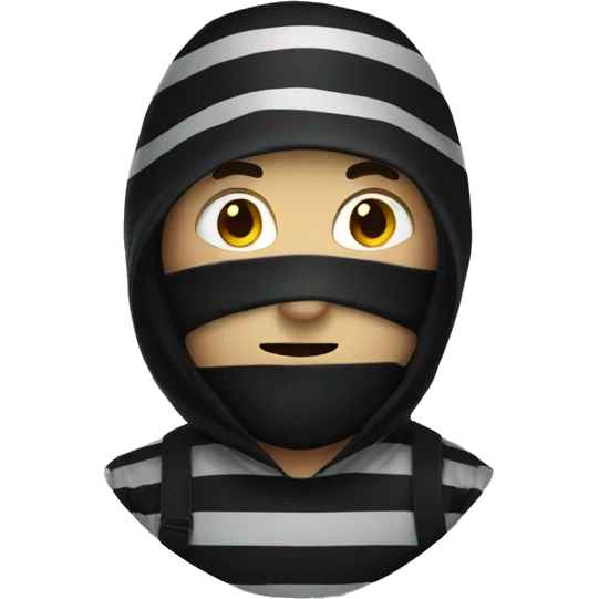 Robber with mask and stripes  emoji