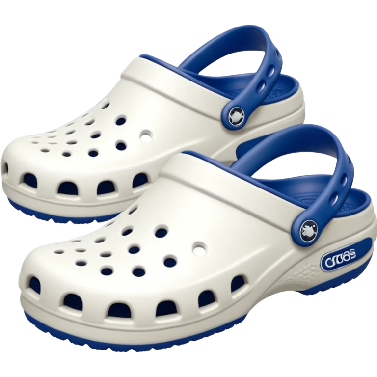 Pure white Crocs clogs, clean matte texture, ventilation holes visible, minimal lighting, dark neutral background, realistic product photo, no logos, no text. no color other than white emoji