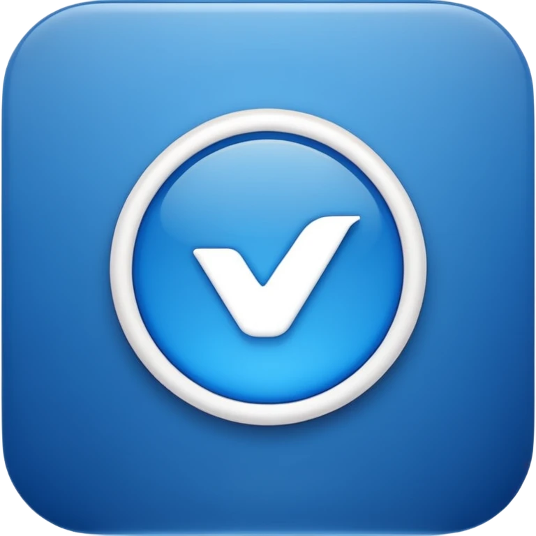 Logo certification de couleur bleu avec le symbole vrai  emoji