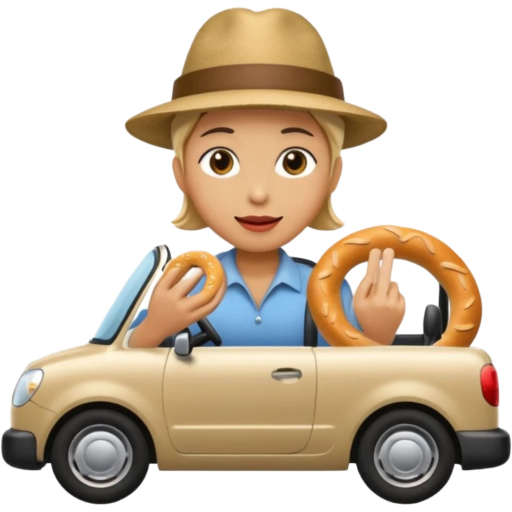 Araba süren simit emoji