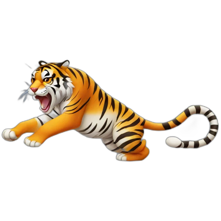 a tiger lunging at its prey emoji