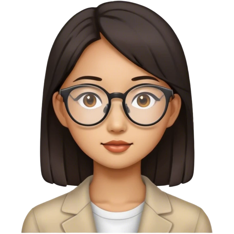 asian young lady with glasses emoji