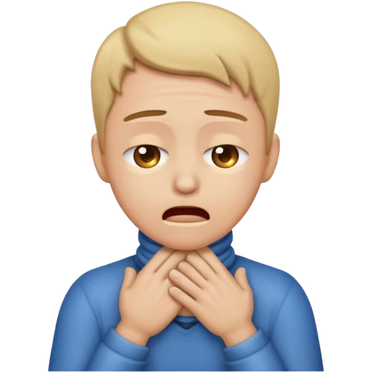 Create an emoji choking with hands on neck emoji