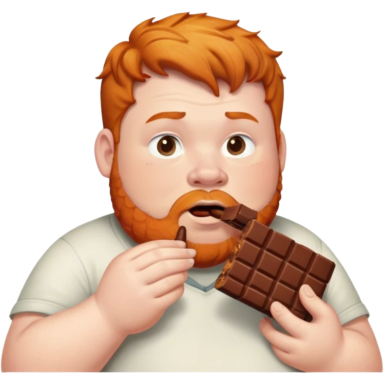 Fat ginger guy eating chocolate logs  emoji