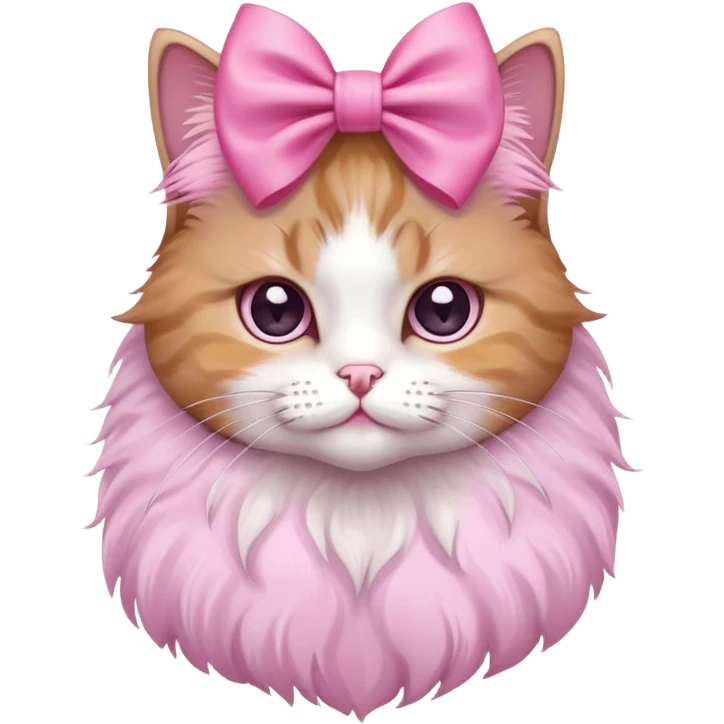 a cat with a pink bow emoji