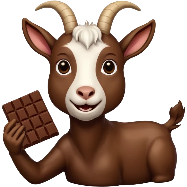 Goat eating chocolate emoji