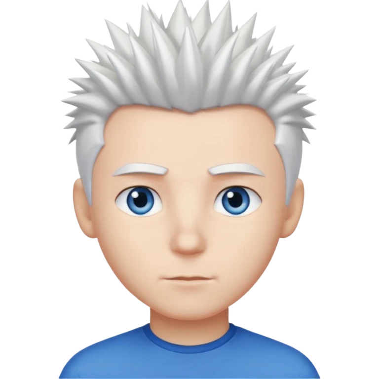 ولد بشعر ابيض شائك وعيون زرقاء  emoji