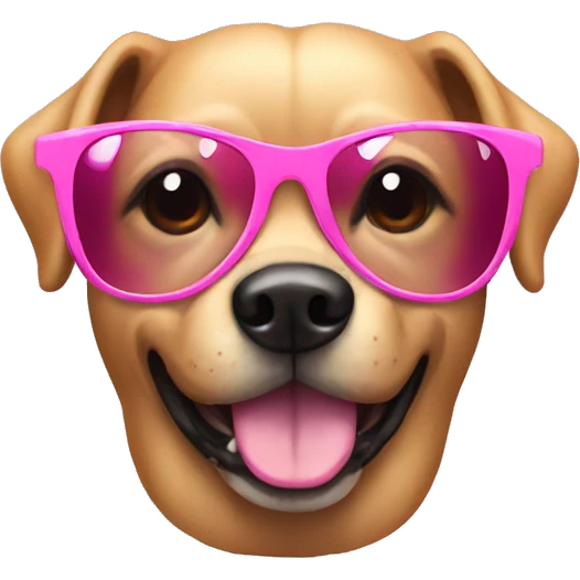 Dog with pink sunglasses  emoji