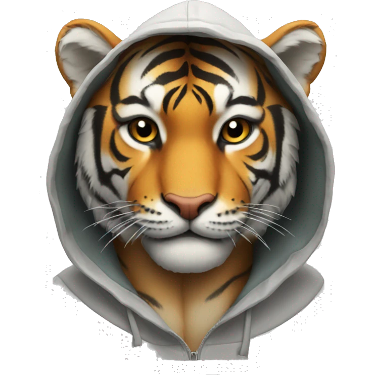 Tiger with hoddie on emoji