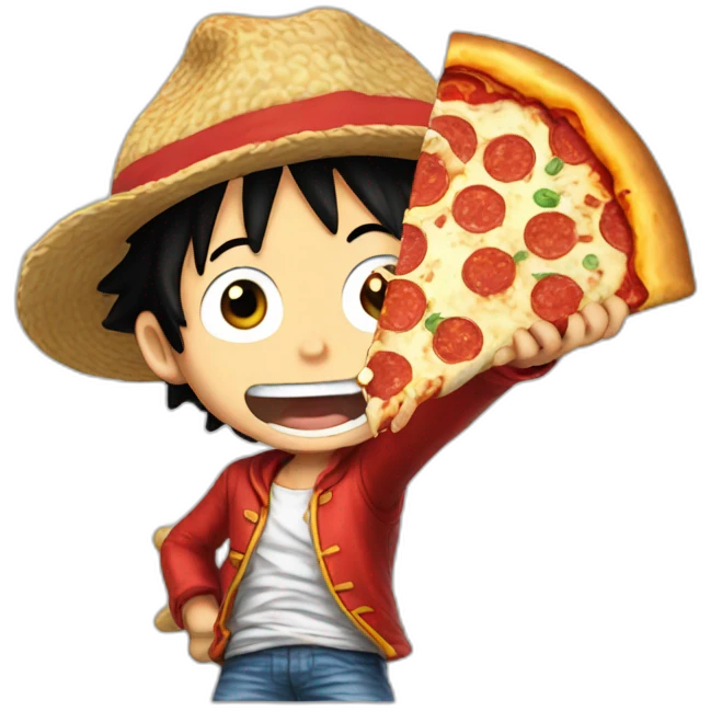 Luffy eat pizza emoji