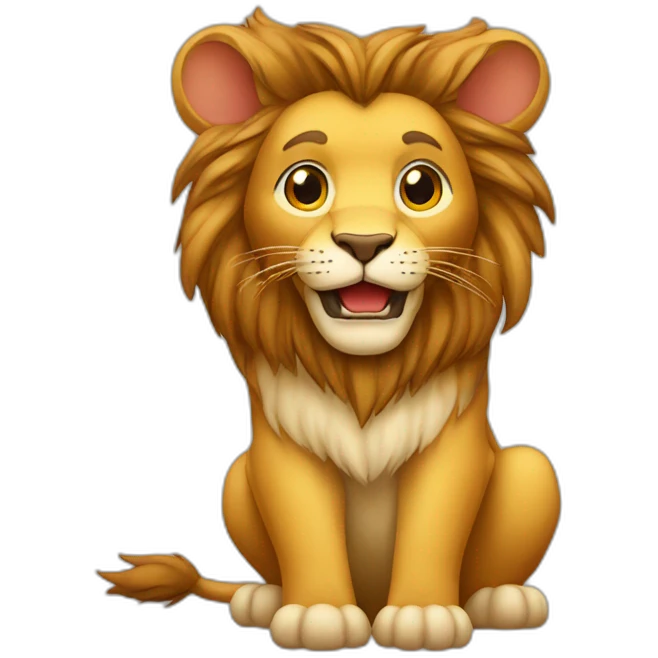 Lion sur un lapin emoji