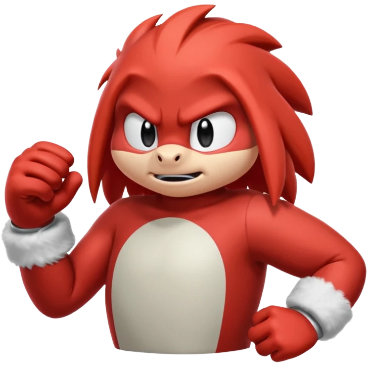 Sonic the hedgehogs friend knuckles a red animal with peach arms and white gloves emoji