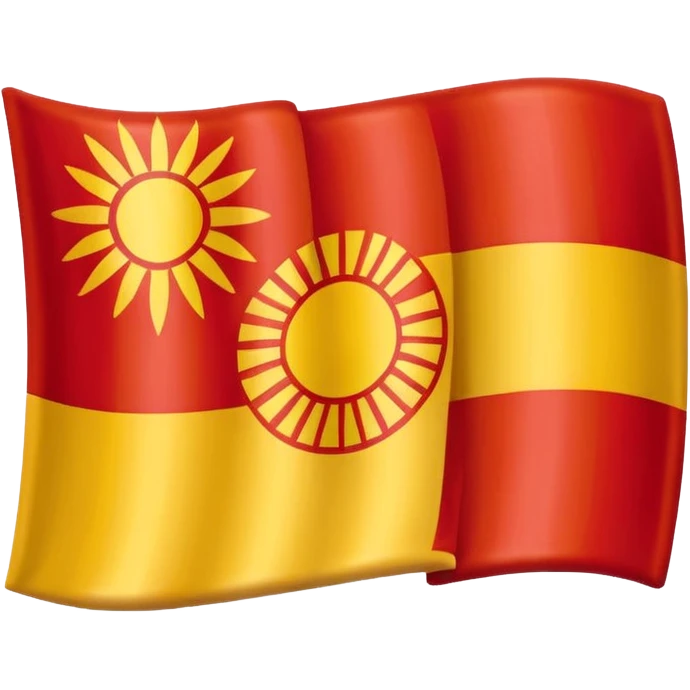 combine half the macedonian flag with half the polish flag so there is an even amount of each in the one flag. keep the colours of the flags the same do not merge them. just cut half of each and put them together, the polish flag is this 🇵🇱 and macedonian is this 🇲🇰 emoji