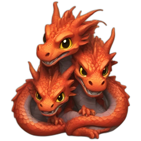 Three headed dragon lover emoji