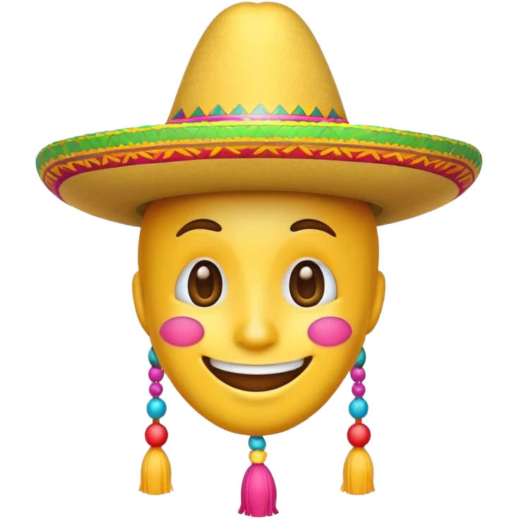 A smiling face emoji wearing a sombrero emoji