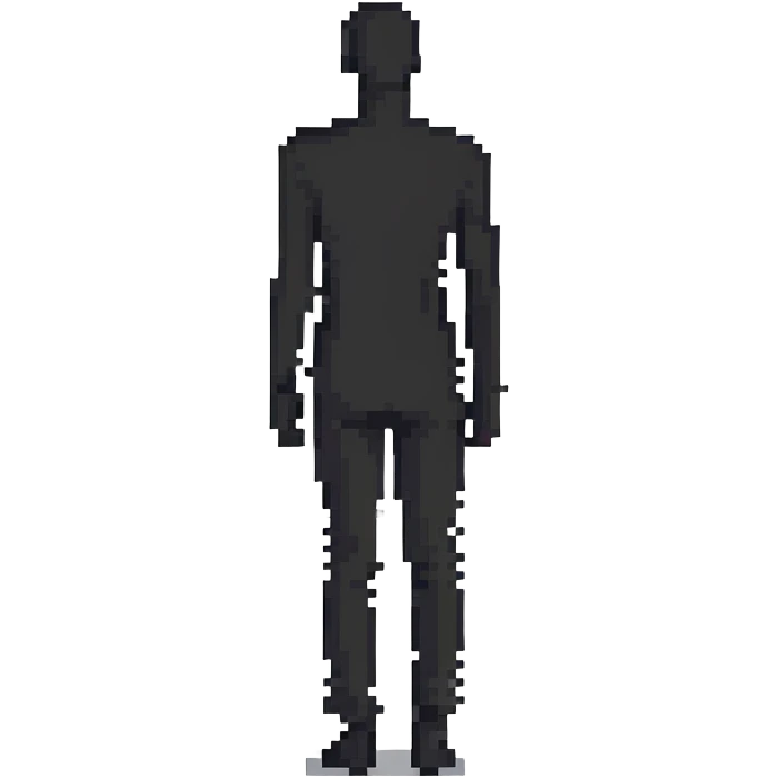 pixel art male silhouette, minimalist human shape emoji
