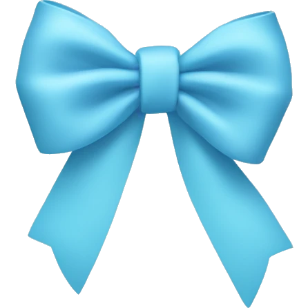 Light blue bow on light blue bow emoji