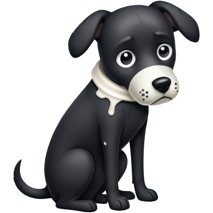 A black dog with a broken arm in plaster emoji