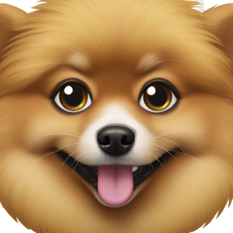 Pomeranian wearing clown nose and makeup emoji