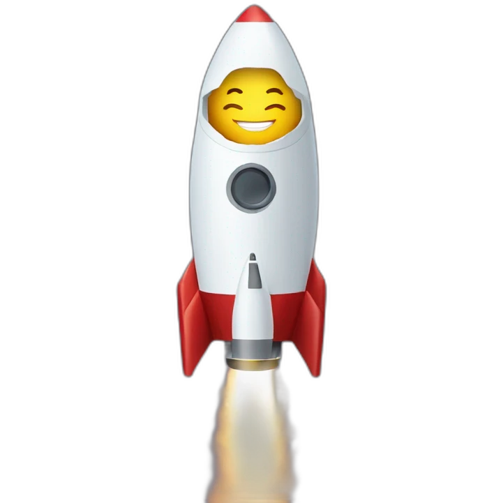 elon musk on a rocket in the moon emoji