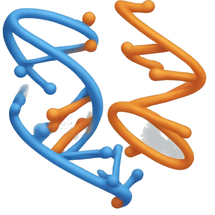 dna in orange and blue  emoji