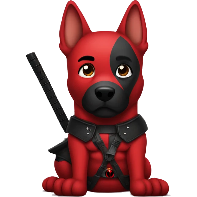 Deadpool with a German shepherd  emoji