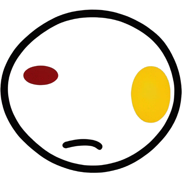 a black and red rectangle with a medium-sized yellow circle in the middle emoji