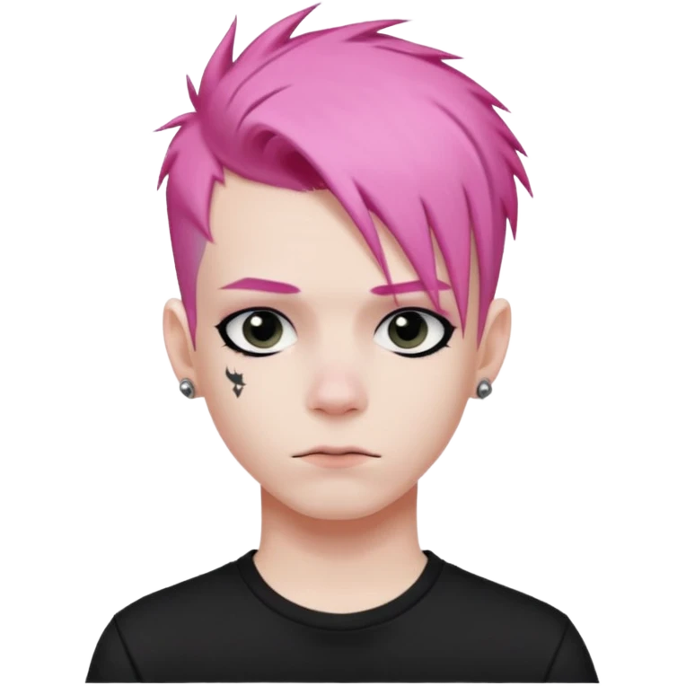 Punk boy, pink hair emoji