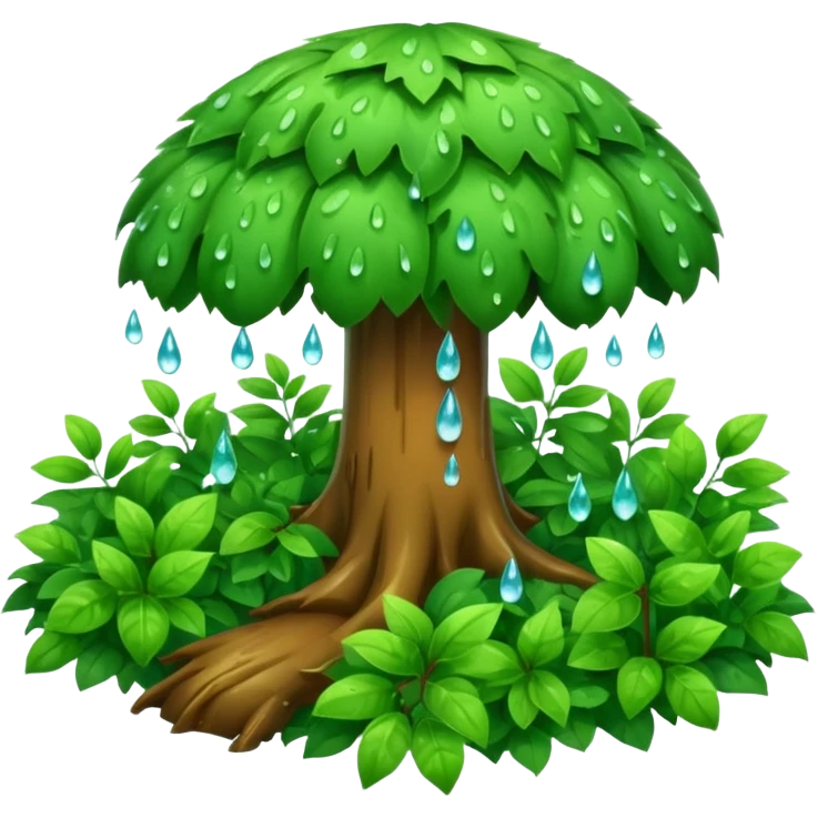 a forest were raining heavily i need a top view  emoji