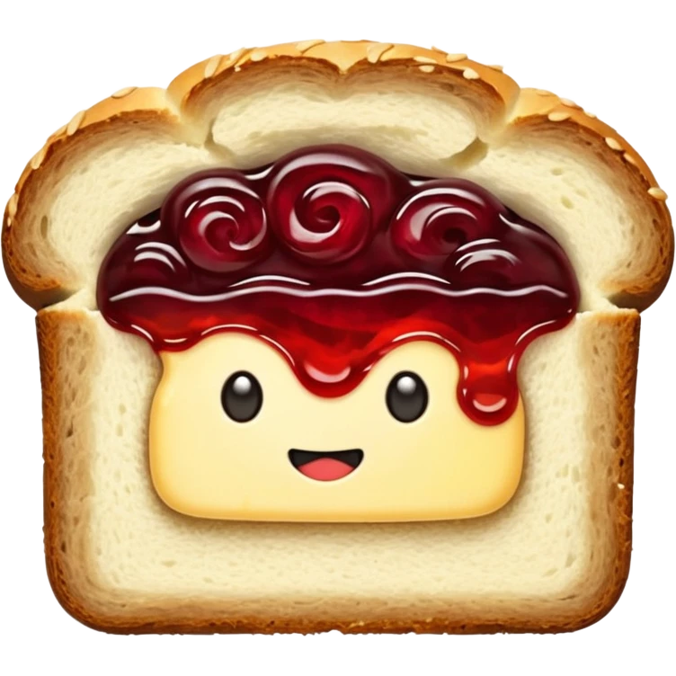 a loaf of bread with butter and jam emoji