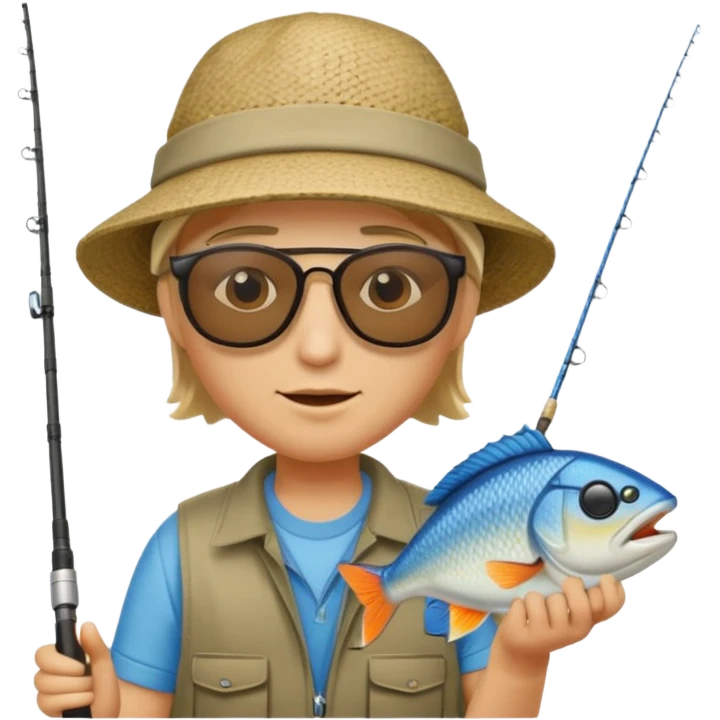 Someone fishing a fish. emoji