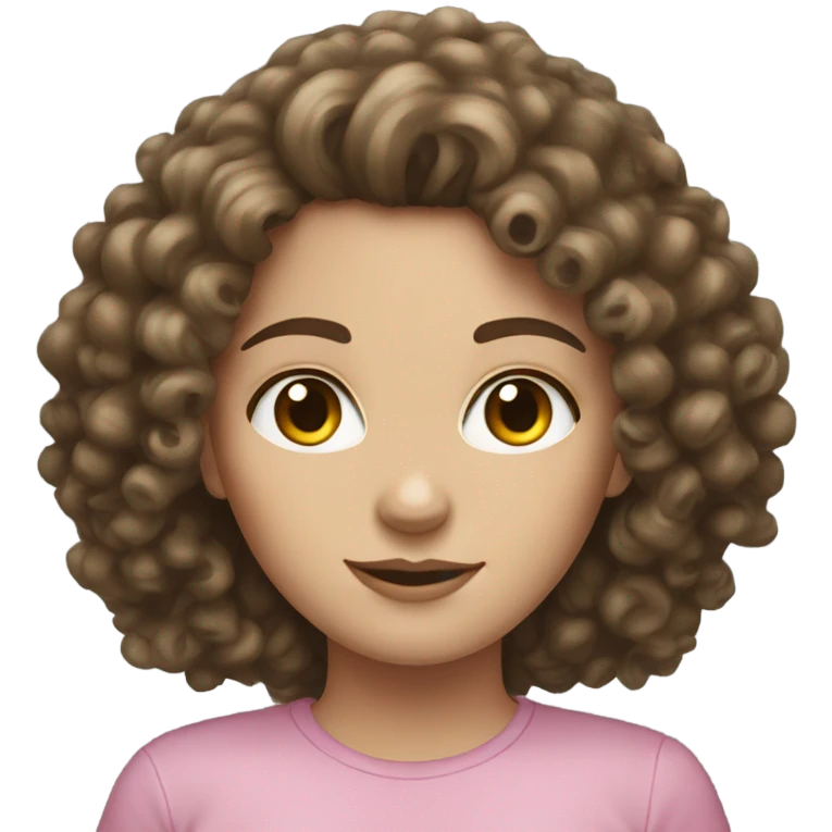 brunette curly headed white girl emoji