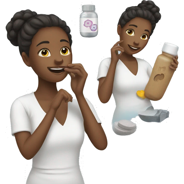 girl doing self care emoji