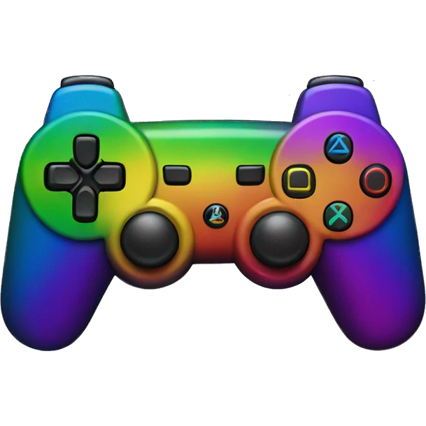 rainbow playstation controller emoji